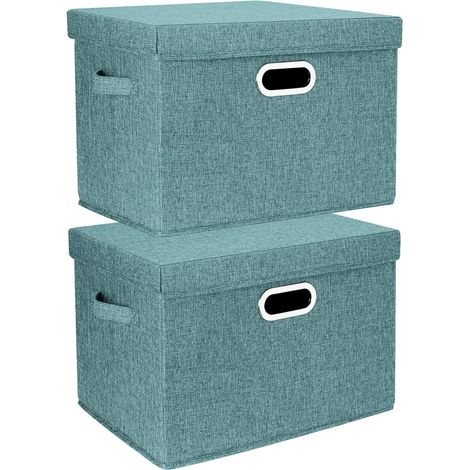 Lot de 2 Boîte de rangement, Tissu, Pliable, Lavable, 44x30x29 cm, Capacité 35L, Pour maison et bureau (1/5)