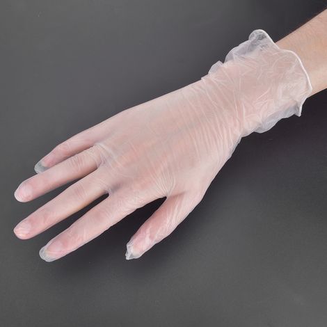 50 paires/boîte de gants jetables en PVC transparents, sûrs et à usage unique pour un usage quotidien au travail (taille XL). (1/5)