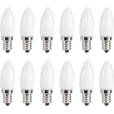 10 ampoules LED E12 1,5W blanc chaud pour lustre, plafonnier, lampe murale, éclairage intérieur, 110V AC (1/5)