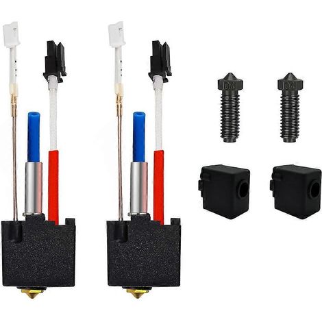 2-teiliges Druckkopf-Hotend mit 2 gehärteten Stahldüsen (0,4 mm) und 2 Silikonschläuchen für Anycbic Kobra 2/Kobra 2 Plus (1/5)