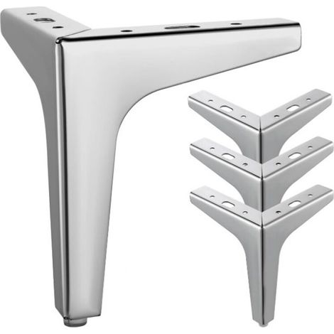 Lntyq 4 PCS Pieds de Meubles en Métal,6" 15cm Pieds de Meubles Triangulaires pour Meuble Canapé Table Basse Meuble TV et Autres Pieds de Meubles