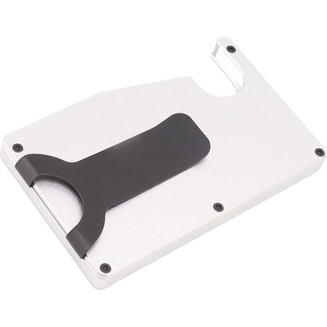 Porte-cartes minimaliste en alliage d'aluminium, éjection automatique, portefeuille antivol pour cartes de crédit professionnel, blanc (1/5)