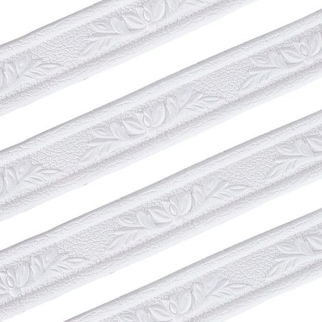 2pcs 2.3mx4cm rouleau de Bordure Murale 3D en Mousse Autocollante pour Papier Peint, Base Flexible Moulure Bordure de Miroir Lignes Murales Décoratives Adhésives pour la Maison L'Hôtel (1/5)