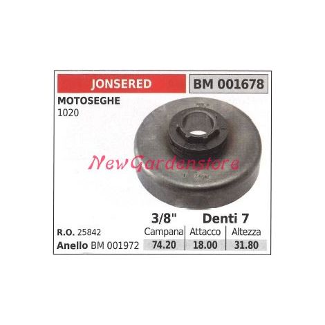 Pignone JONSERED motore motosega 1020 3/8' denti 7 001678