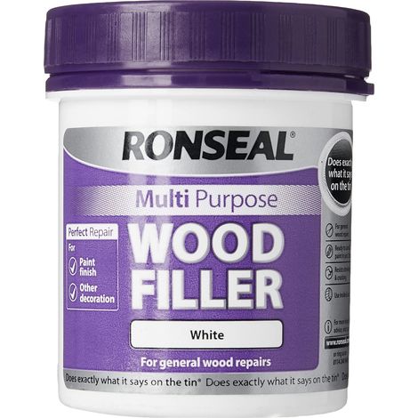 Ronseal 250g White Multi-Purpose Wood Filler Tub – Suitable for Repairing and Filling Wood Surfaces