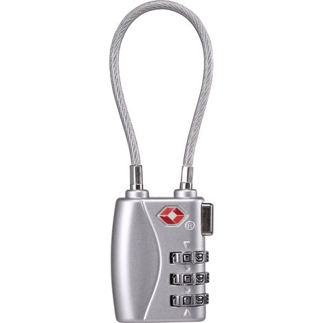 Sygonix SY-5044450 Kabelschloss 33 mm TSA Silber Zahlenschloss (1/4)
