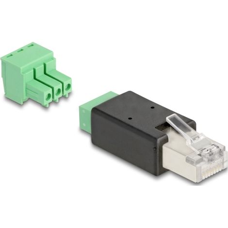 Adaptateur RJ45 - DeLOCK - Fiche à Terminalblock - 3 broches - 2 pièces (1/3)