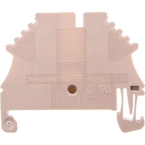 Connettore passante a 2 fili per barra collettiva, 2,5 mm² beige ATEX WDU 2.5N 1023700000