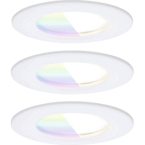 Paulmann 92449 Plafonnier LED, Luminaire à LED encastrable 6 W blanc mat (1/3)
