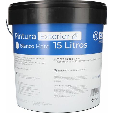 S.of. Peinture Plastique Intérieur Mat / Extérieur Blanc 15l Edm (1/3)