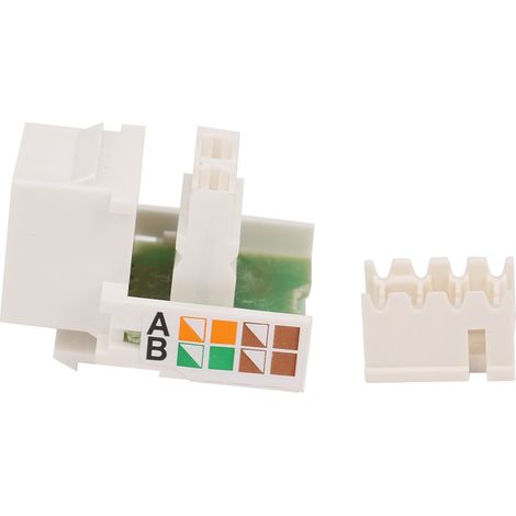 Module d'information téléphonique 5 pièces, accessoire de câblage, port unique RJ11 Cat3 avec cache-poussière (1/5)