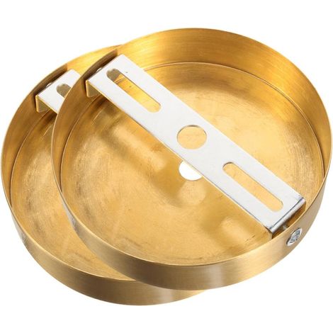 2 pièces Plaque de Plafond Laiton pour Suspension Base de Lampe DIY Vintage Support Polyvalent pour Lustre et Appliques Murales Montage Flexible pour Salon et Chambre (1/5)