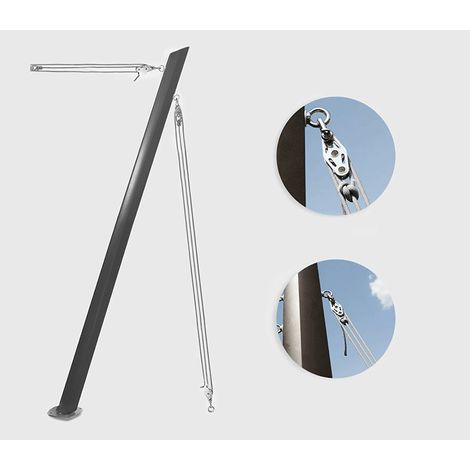 Direct Filet – Kit d'haubanage pour mât de voile d'ombrage – Stabilité accrue pour mâts ronds et elliptiques – Installation facile et tension optimale – 10 m de corde nautique