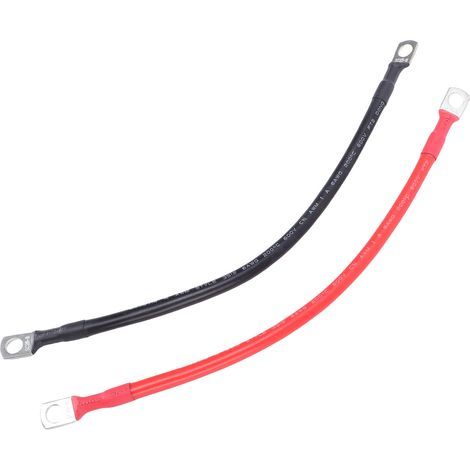 6AWG-Batteriekabel, 2 Stück, 45,7 cm langes Wechselrichterkabel mit 0,31-Zoll-verzinnten Kupferkabelschuhen für Solarfahrzeuge, Wohnmobile und Motorräder, temperaturbeständig bis 200 °C (1/5)