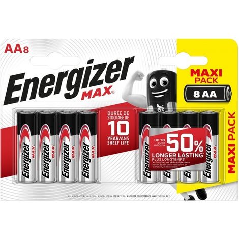 Energizer Alkaline Max - Pack de 8 pilas Alcalinas MAX AA (1/5)