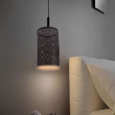 Abat-jour fer forgé – Nosheir –sculpture ajourée, ombres décoratives – lampe de chevet moderne – 20×12 cm