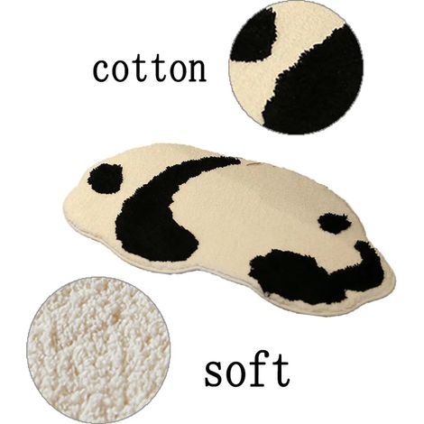 Tapis de bain mignon pour salle de bain Tapis de bain doux antidérapant pour douches Tapis en microfibre super absorbant (Petit panda mignon, 4060 sans poils) (1/5)