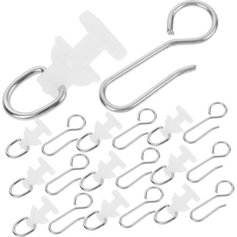 CCYKXACrochets de Rail pour Rideaux 200 Pièces Argenté,Plastique Métal Glissement Fluide,Installation Facile,Compatibilité Polyvalente, Usage pour Cloisons (1/5)