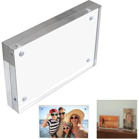 Cadre Photo Magnétique - Acrylique Transparent - Double Face - Effet Flottant - 1 Pièce