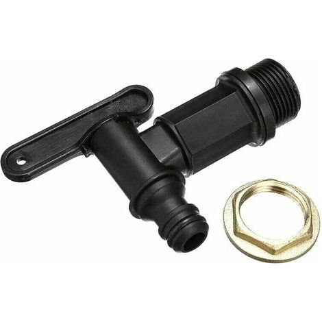 Robinet en plastique pour réservoir d'eau, adaptateur pour cuve IBC, récupérateur d'eau de pluie, adaptateur pour robinet de tuyau d'arrosage, réservoir de carburant (1/5)