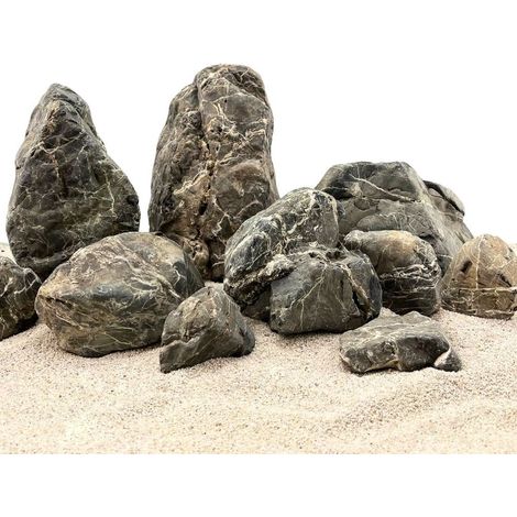 Aquarium Natursteine Tiger Steine 25 kg Mix Größe M-XL Aquascaping Steine