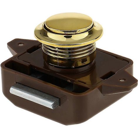 Poignée de porte de placard à bouton-poussoir pour camping-car, caravane ou véhicule de loisirs, marron (1/5)