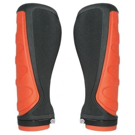 Accessoire vélo,1 paire ergonomique confortable ultraléger caoutchouc anti-dérapant vélo guidon de vélo poignée - Type Orange Black (1/3)