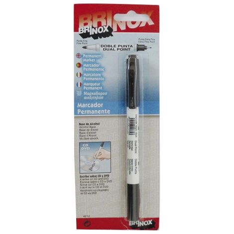 MARCADOR PERMANDOBLE PUNTA NEGRO - BRINOX