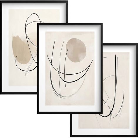 Wandkunst Poster in einem schwarzen Rahmen Abstraktes Schlafzimmerset