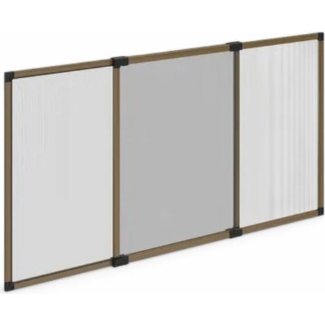 Zanzariera in fibra con telaio alluminio bronzo e rete grigia - 75xH50 cm