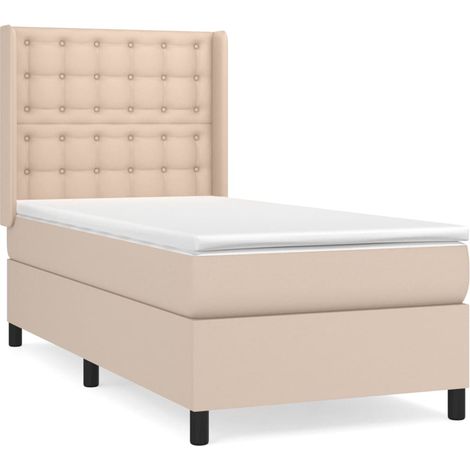Maison Exclusive - Giroletto a Molle con Materasso Cappuccino 100x200cm Similpelle
