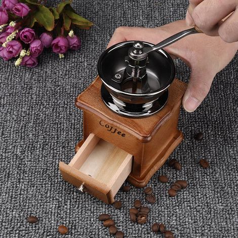 Stück Retro-Design Kaffeebohnen-Handmühle, manuelle Mini-Mühle, Heim- und Bürogebrauch, Dekoration, Neu (1/5)