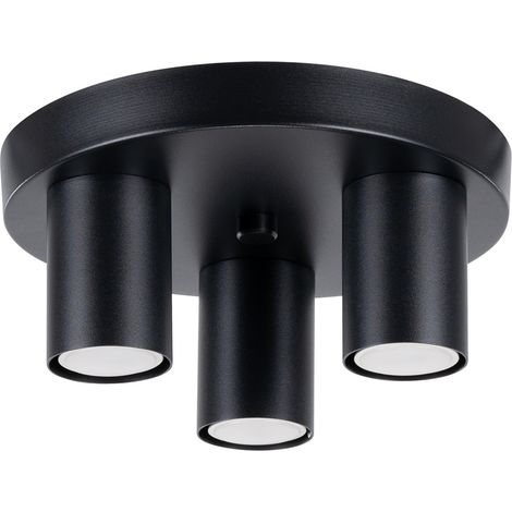 Lámpara de techo Lagos negro acero 3xGU10 25cm Sollux (1/5)