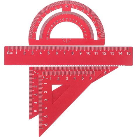 Règle en métal rouge GALPADA, idéale pour les élèves et (1/5)