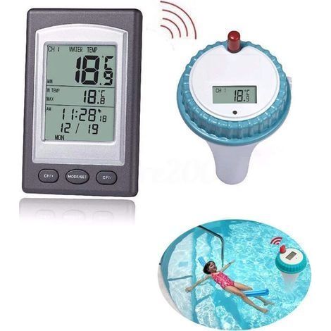 Thermomètre de piscine sans fil étanche, lecture facile, numérique, flottant, pour piscine, spa, bassin, étang, IPX8 amélioré (1/5)