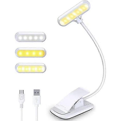 Leselampe, Buchklemmlampe, 9 LED-Klemme mit 3 Farbtemperaturen und dimmbarem Touch-Schalter, USB (1/5)