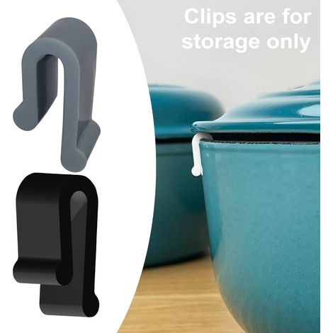 Clip Protection Couvercle - Silicone Alimentaire - Pour Casseroles et Cocottes en Fonte Émaillée - Design en U - 4 6 8 ou 12 Pièces (1/5)