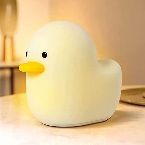 veilleuse De Canard Led, Veilleuse De Chevet Intelligente Avec Minuterie Capteur Tactile, Veilleuse De Canard Rechargeable En Silicone Avec Rgla (1/5)
