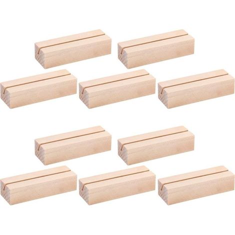 10 Pièces Bois Naturel Support Photo Carte,Stand en Bois Porte Cartes en Bois Porte Photo Support de Table pour Fête de Mariage et Décoration de Maison (1/5)