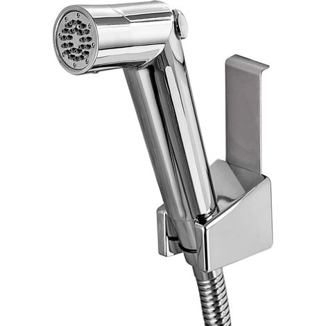 Toiletten-Sprühpistolen-Set, ABS-Galvanik-Druckspüler für gynäkologische Waschdüsen, Toiletten-Begleitspüler (Sprühpistole + Schlauch + Hakenhalter)
