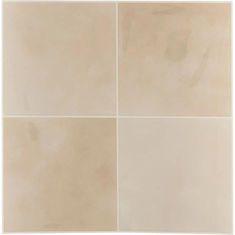 Lot de 2 Stickers Décoratifs "Caro" 25x25cm Beige (1/2)