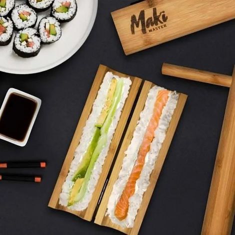 Northix Maki Master kit à sushis bois bambou