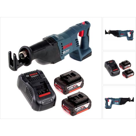 Bosch GSA 18 V-Li Sega universale a batteria + 2x Batterie GBA 5,0 Ah + Caricabatterie