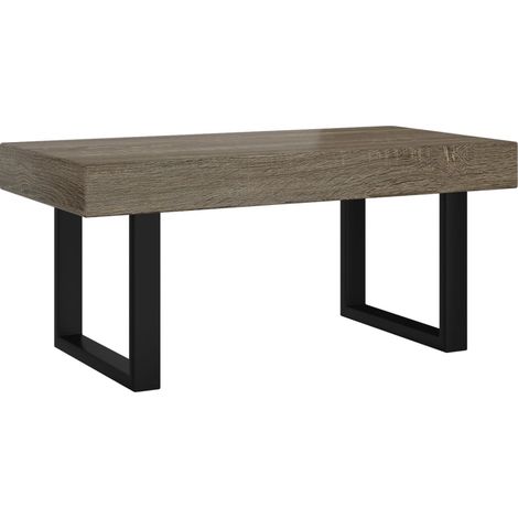 Maison Exclusive - Tavolino da Salotto Grigio e Nero 90x45x40 cm in MDF e Ferro