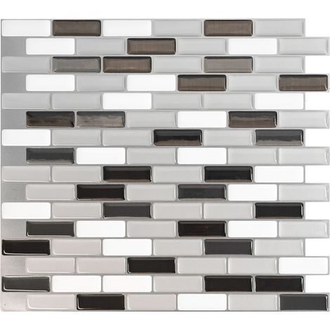 Selbstklebende Wandfliesen x4, 25,9x23,11cm - Smart Tiles Murano Metallik Klebefliesen 3D Fliesenaufkleber für Bad & Küche (1/5)