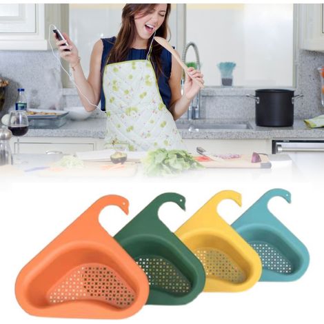 Égouttoir cygne créatif pour évier de cuisine, vert, 1 pièce, support suspendu sans perçage (1/5)
