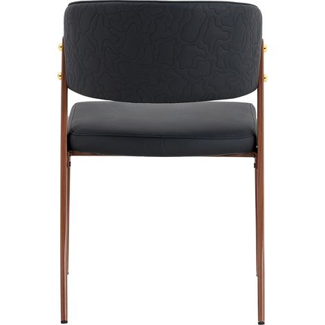 Set di 2 sedie da pranzo moderne imbottite in PU con struttura in metallo (1/5)