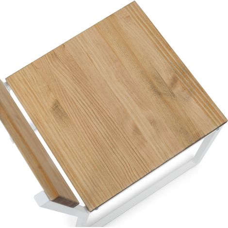 Silla Desmontable Oxford ECO Blanca en madera maciza de pino acabado vintage estilo industrial Box Furniture