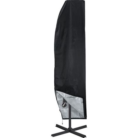 Relaxdays Housse de protection parasol, couverture ombrelle 2-4 m, tissu Oxford imperméable, étui, noir (1/5)