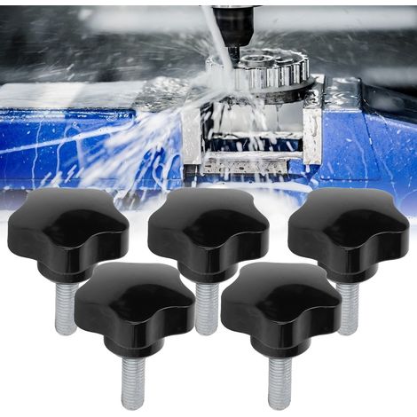 Lot de 5 vis de serrage manuel pour tour industriel, poignée en étoile pentagonale M105030 (1/5)
